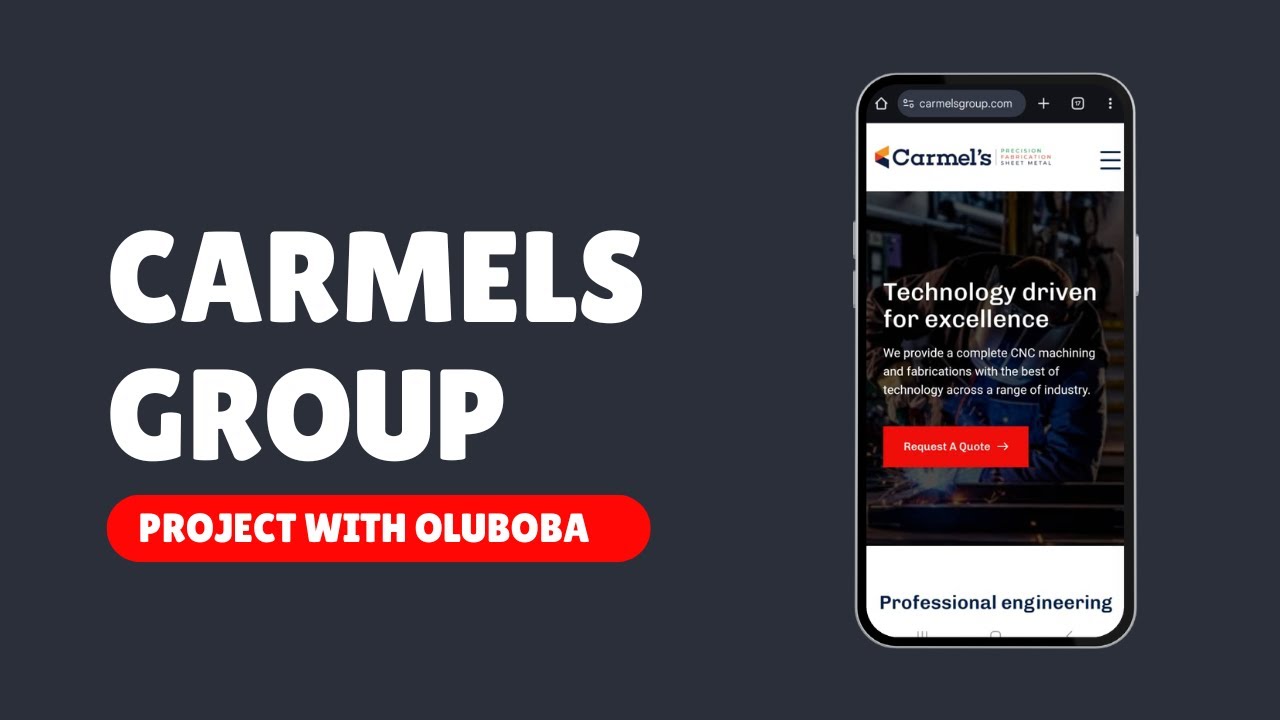 Oluboba Designed a Precise Site for Carmels Group UK @Oluboba