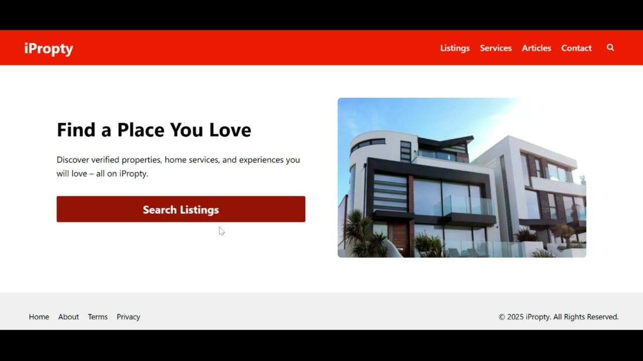 Built a clean, modern website for @iPropty