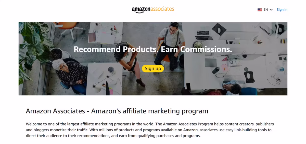 Amazon affiliate marketing platform website