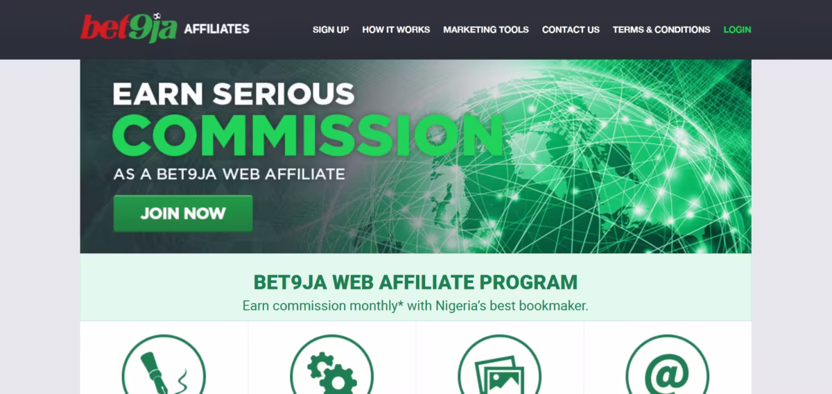 Bet9ja affiliate program website