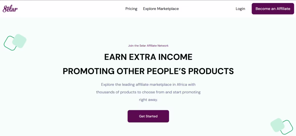 Selar affiliate platform website